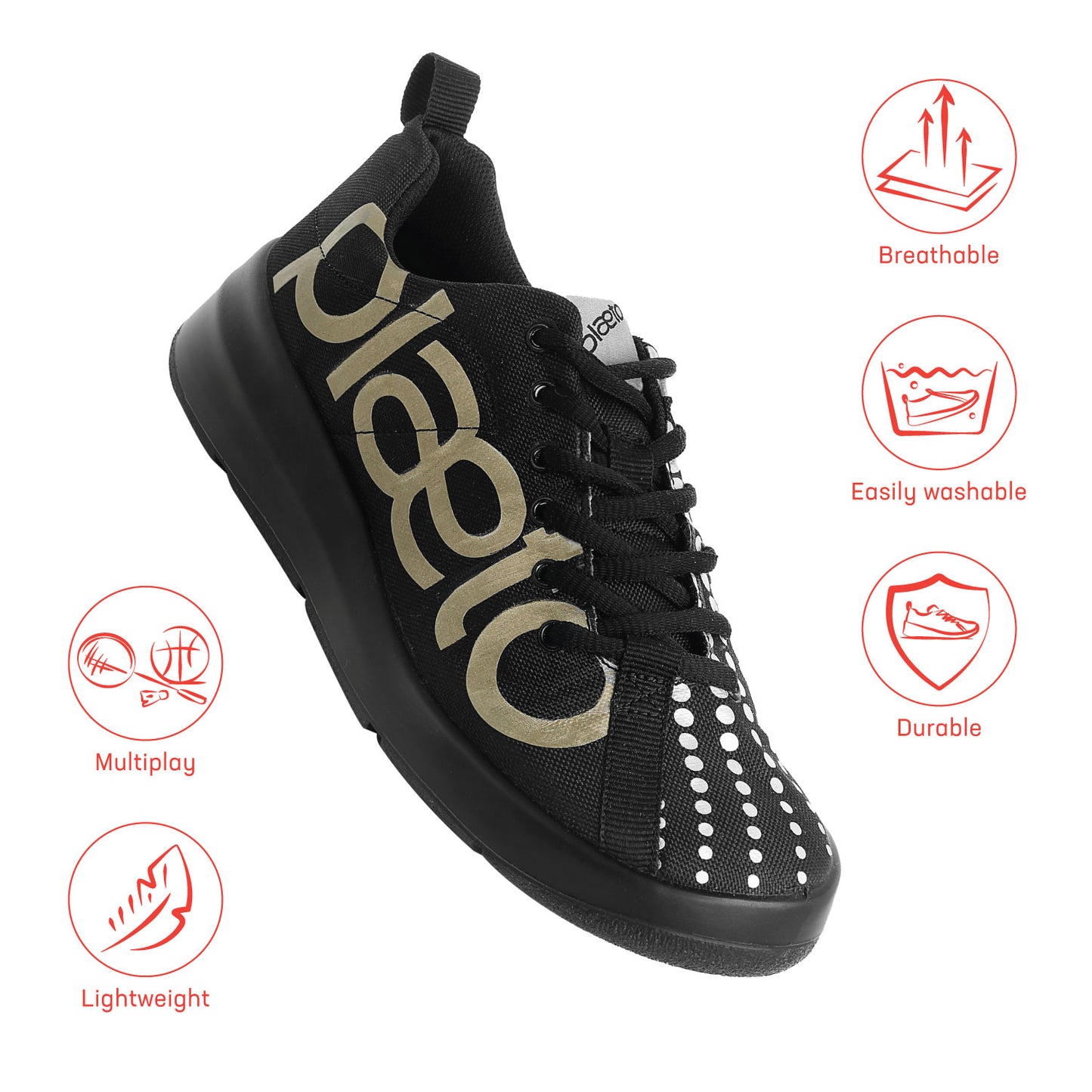 Slam Men's Sports Shoes - Black / Gold