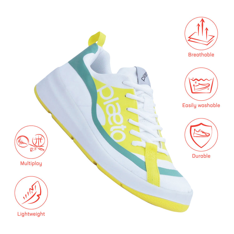Ignite Women's Multiplay Sports Shoes - White / Yellow
