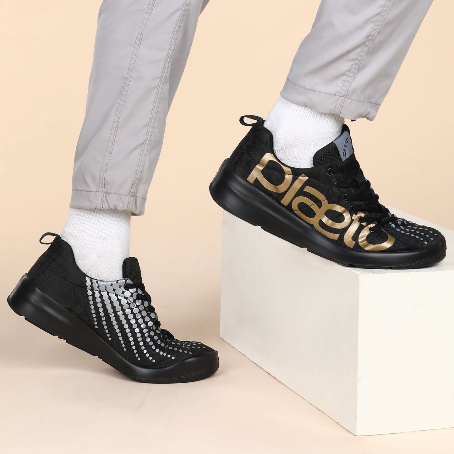 Slam Men's Sports Shoes - Black / Gold
