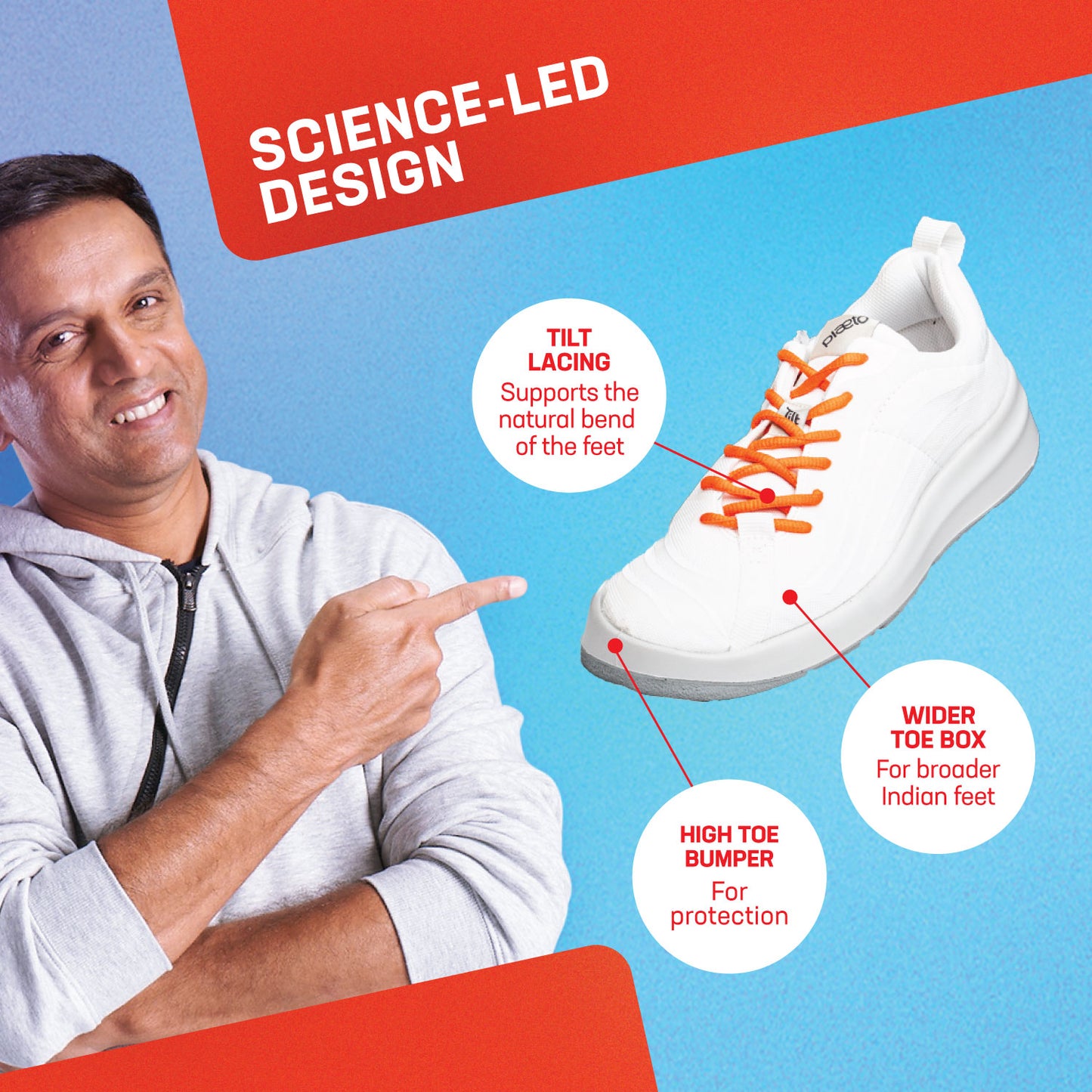 Men's Versatile Sneakers - Nova White Orange