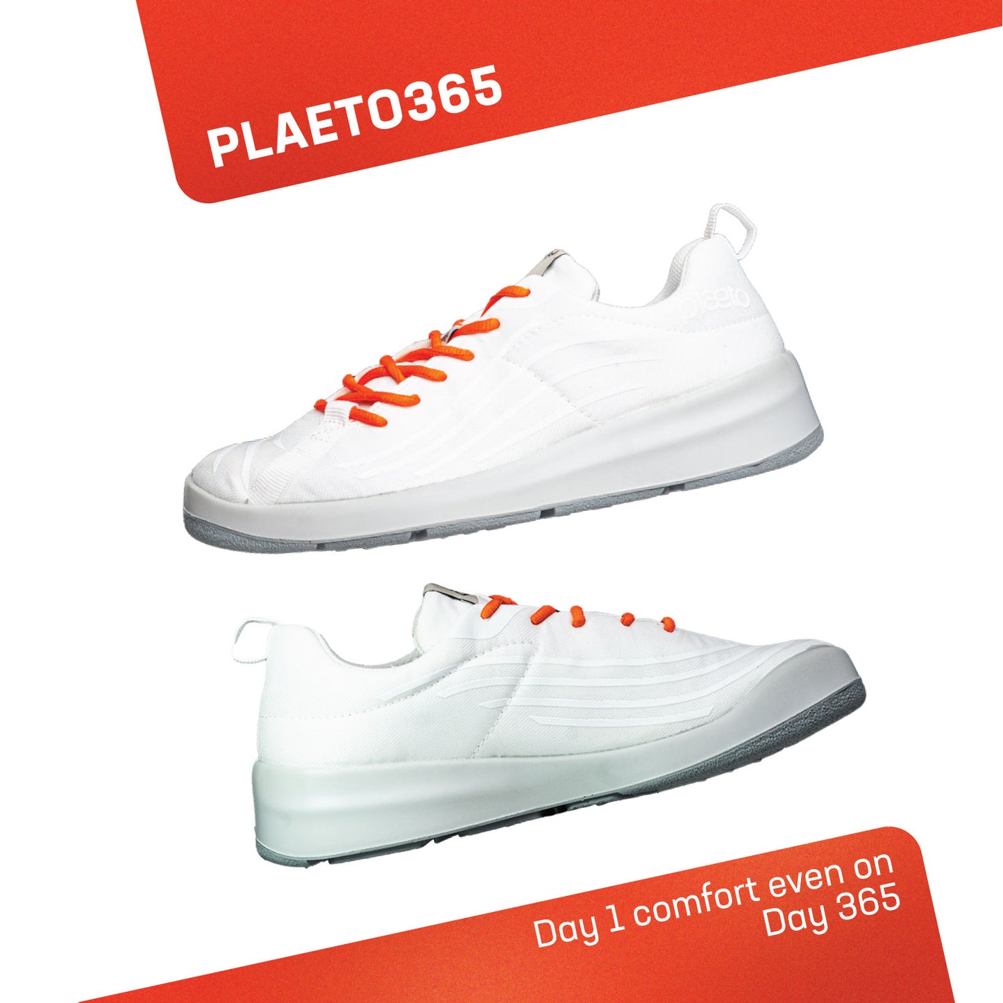 Men's Versatile Sneakers - Nova White Orange