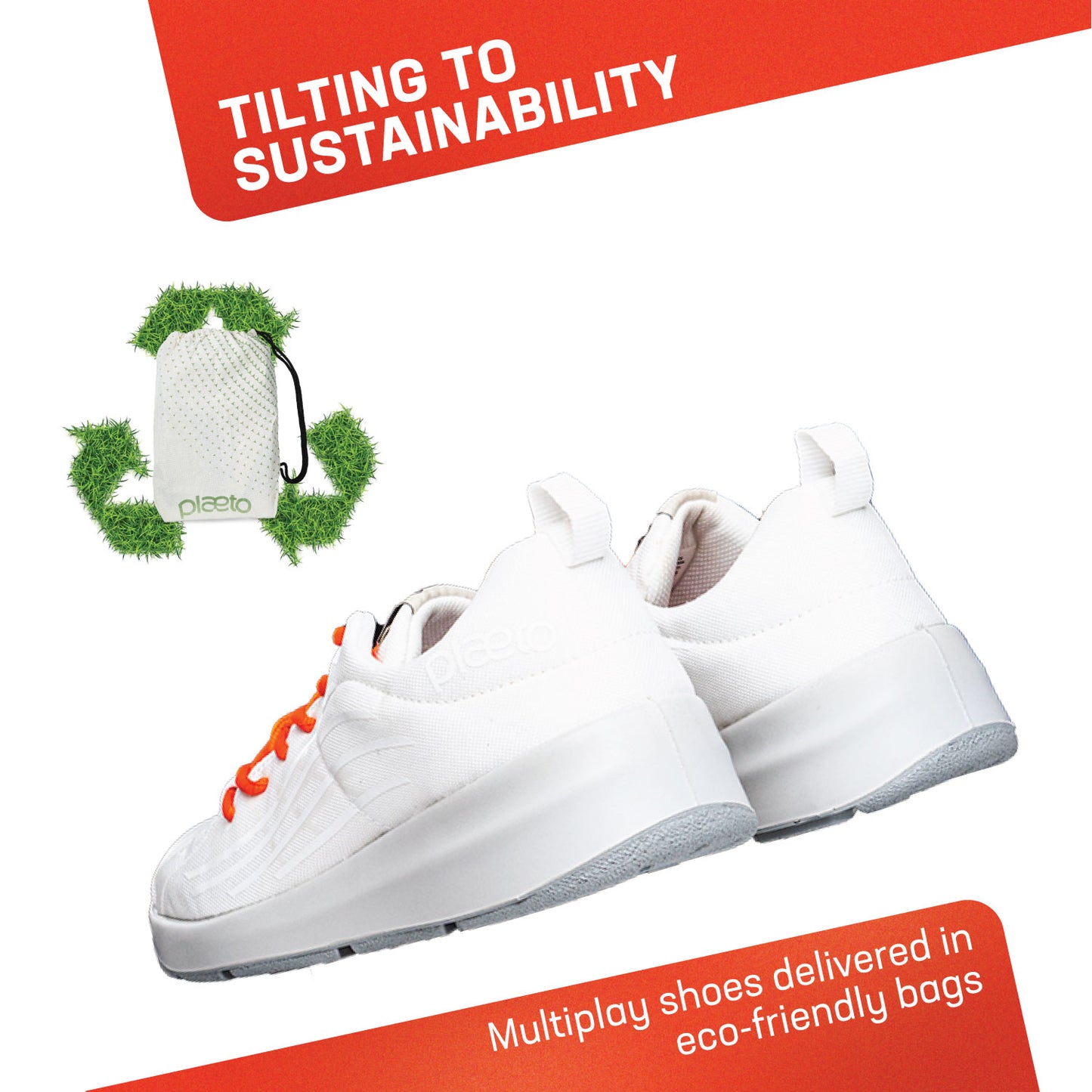 Men's Versatile Sneakers - Nova White Orange