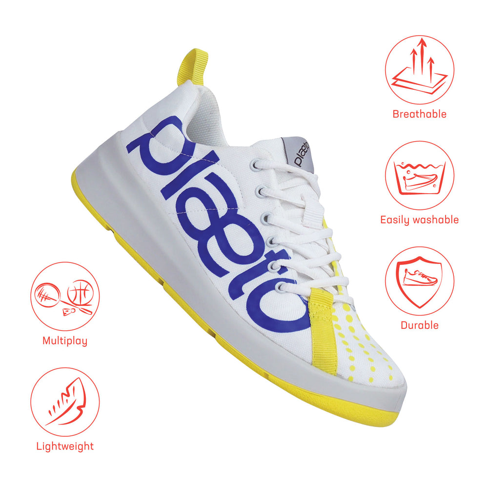 Slam Men's Sports Shoes - White / Yellow