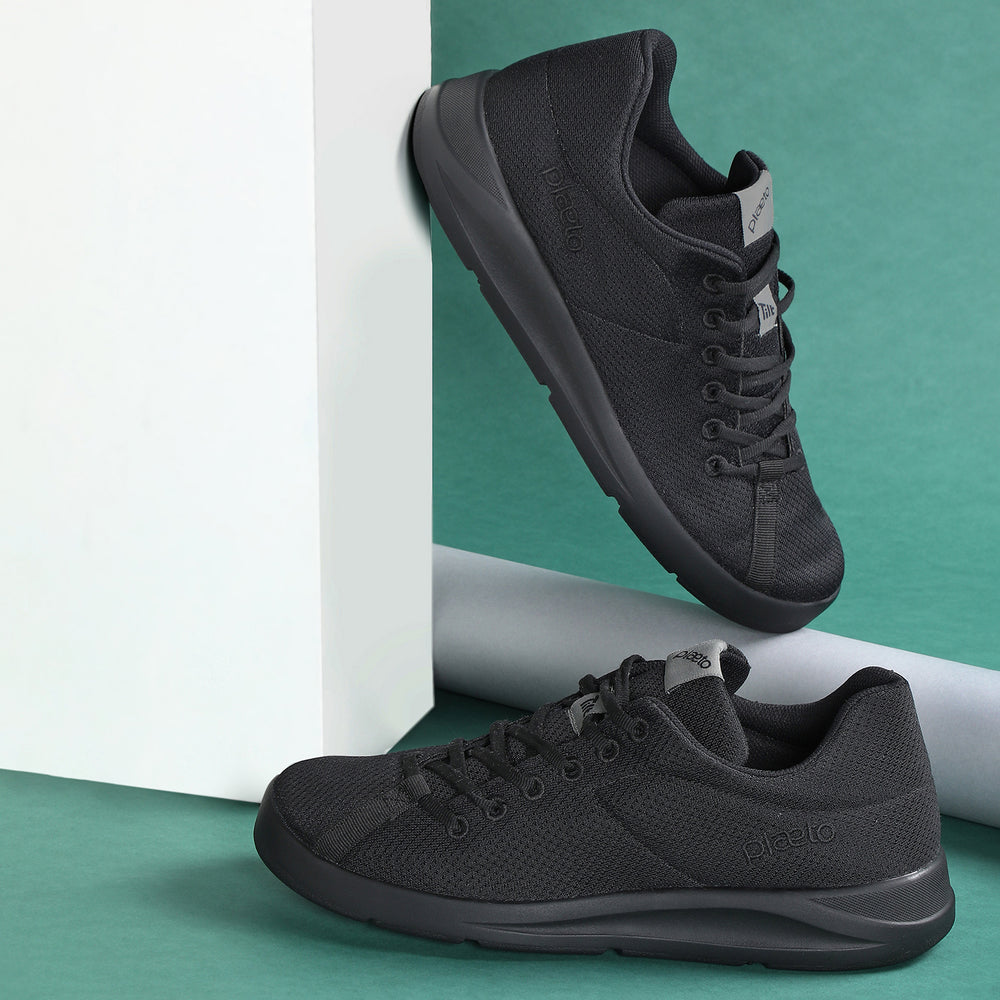 Casual Everyday Air Mesh Sneakers for Men - Classic Black