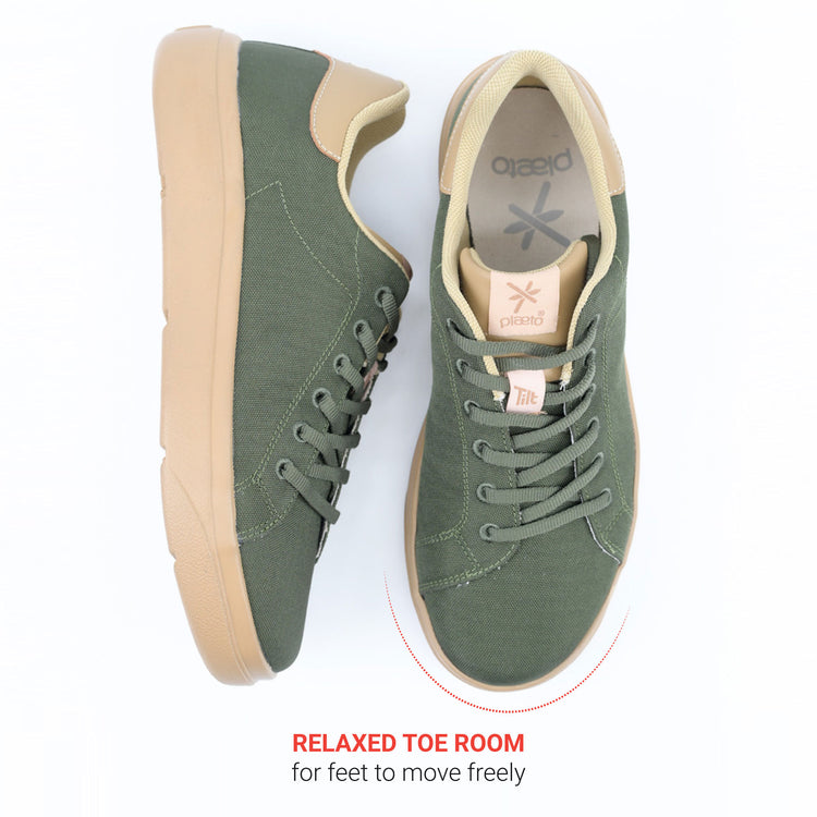 Classic Sneakers for Men - Olive / Honey