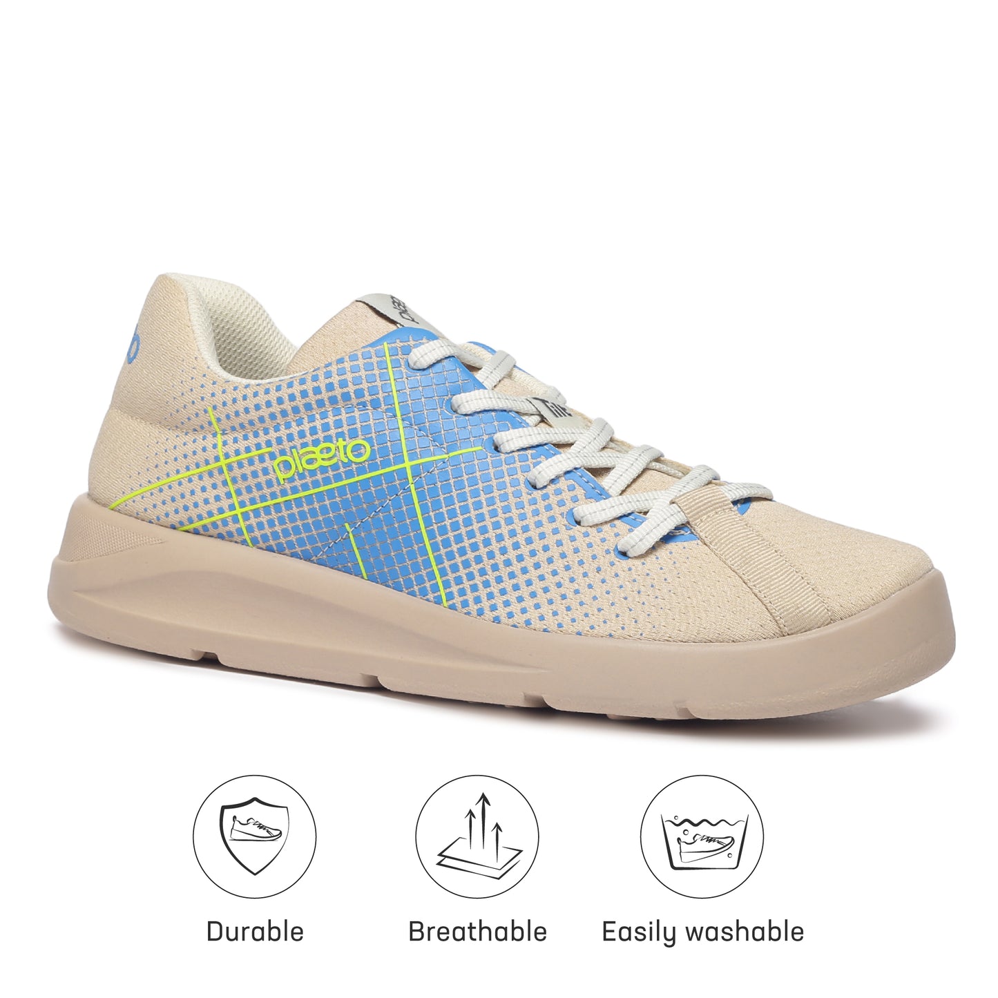 Block 5 Women's Sports Shoes - Beige / Blue