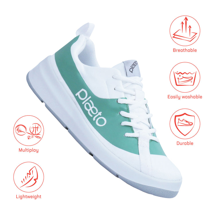 Glide Men's Multiplay Sports Shoes - White / Malachite Green