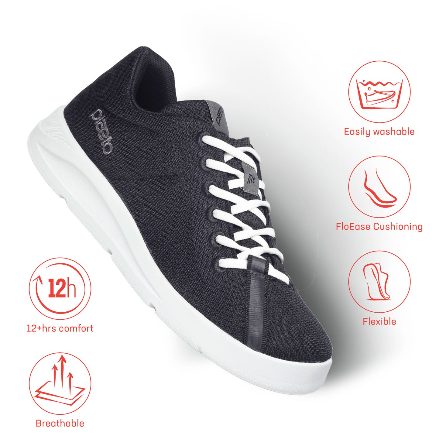 Casual Everyday Air Mesh Sneakers for Men - Ace Black