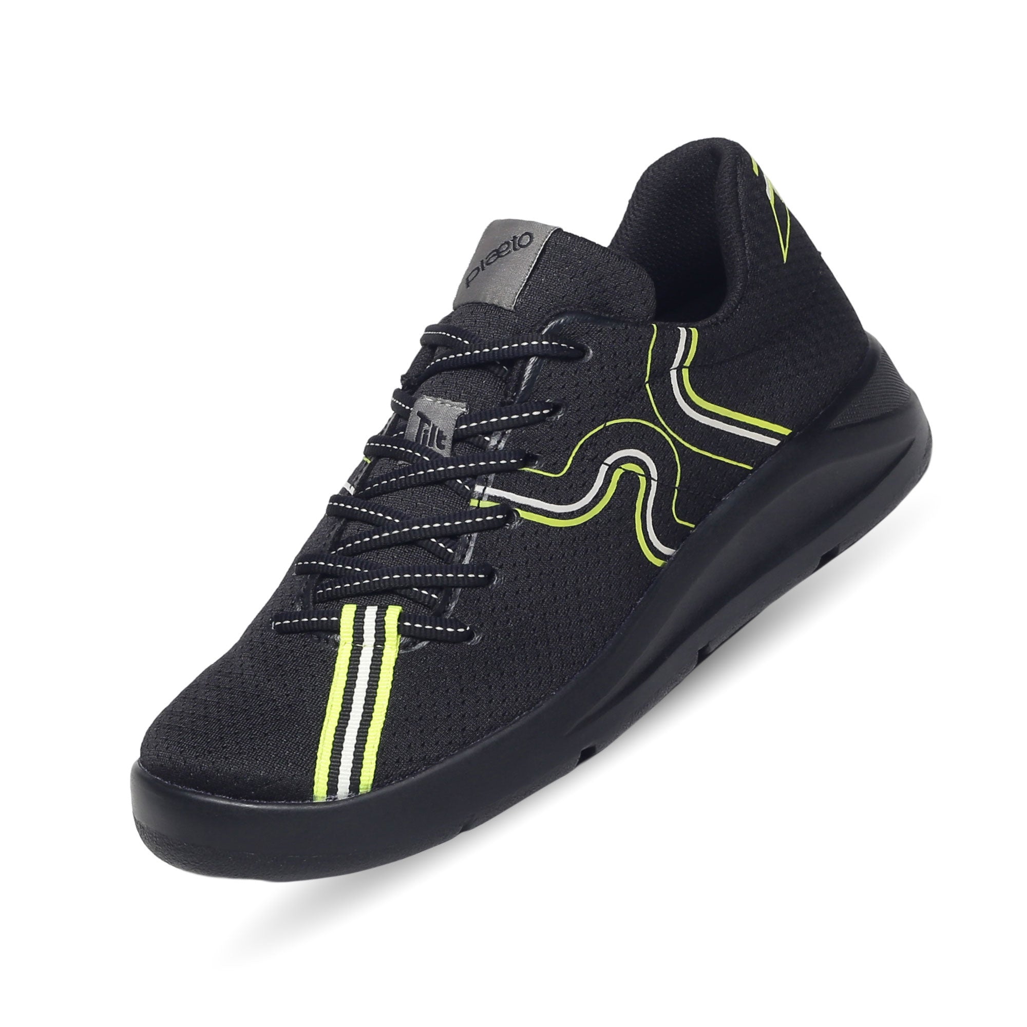 Mens shoes black yellow hotsell