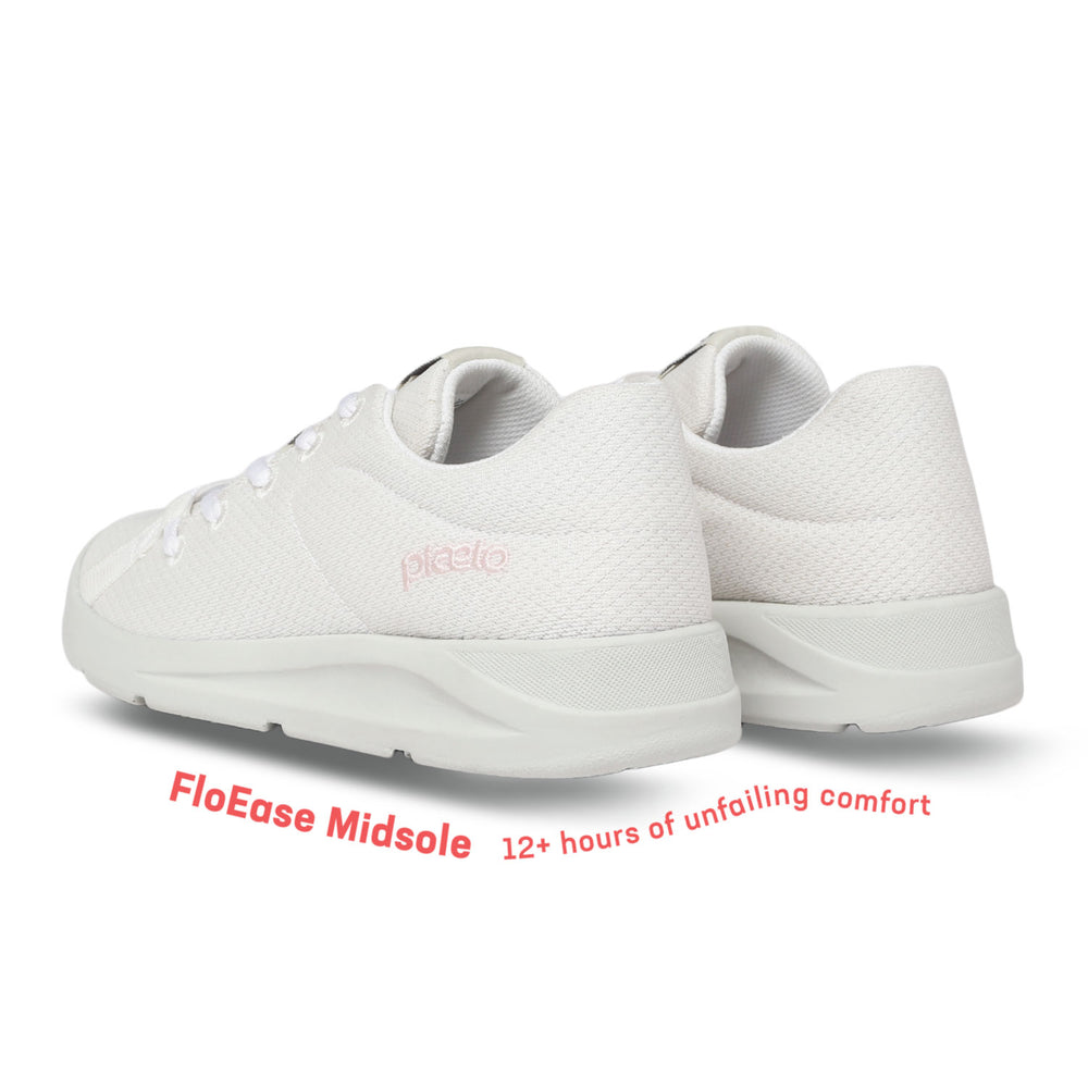 Casual Everyday Air Mesh Sneakers for Women - Classic White